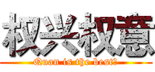 权兴权意 (Quan is the best！)