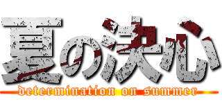 夏の決心 (determination on summer)
