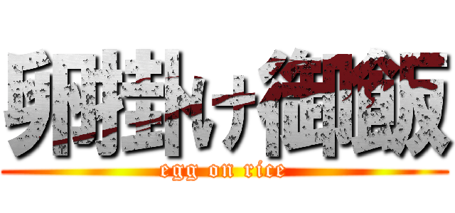 卵掛け御飯 (egg on rice)