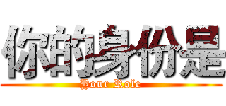 你的身份是 (Your Role)