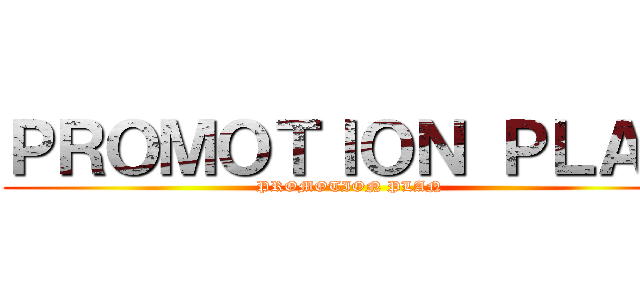ＰＲＯＭＯＴＩＯＮ ＰＬＡＮ (PROMOTION PLAN)