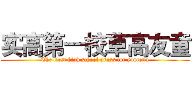 实高第一校草高友童 (The first high school grass for youtong)