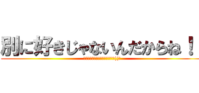 別に好きじゃないんだからね！！ (信じるか信じないかはあなた次第((笑)