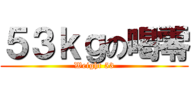 ５３ｋｇの喝零 (Weight 53)