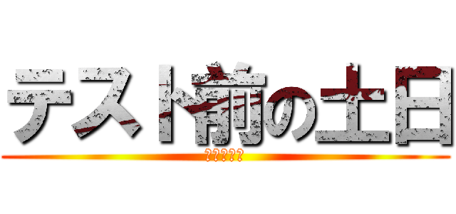 テスト前の土日 (究極の堕落)