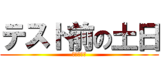 テスト前の土日 (究極の堕落)