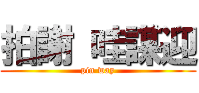 拍謝 哇謀迎 (pin way)