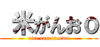  米がんおｏ (rice cancer owo)