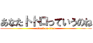 あなたトトロっていうのね (attack on titan)