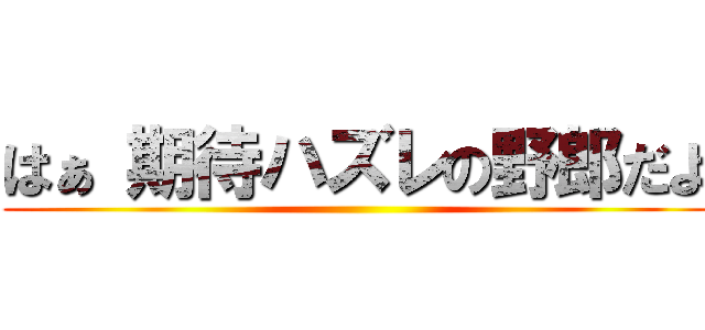 はぁ 期待ハズレの野郎だよ ()