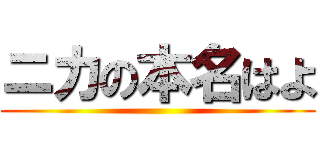 ニカの本名はよ ()