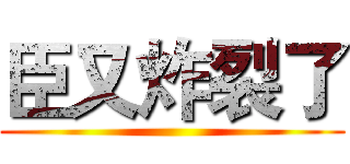 臣又炸裂了 ()