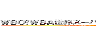 ＷＢＯ•ＷＢＡ世界スーパーフライ級王座統一戦 (WBO and WBA super flyweight unification bout)
