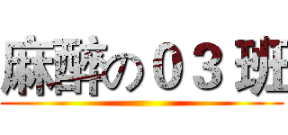 麻醉の０３ 班 ()