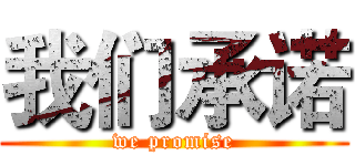 我们承诺 (we promise)