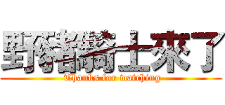 野豬騎士來了 ( Thanks for watching)