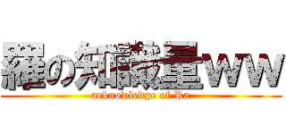 羅の知識量ｗｗ (acknowledge of Ra)