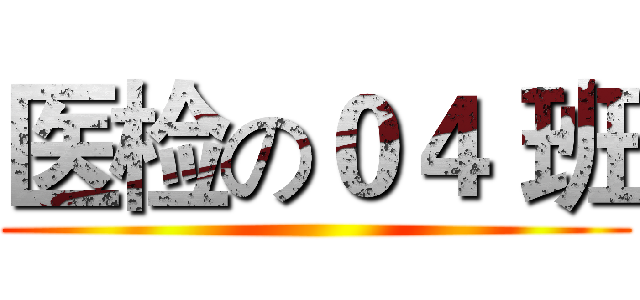 医检の０４ 班 ()