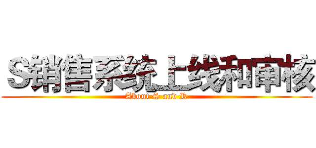Ｓ销售系统上线和审核 (About S and R)