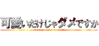 可愛いだけじゃダメですか (Can't you just be cute?)