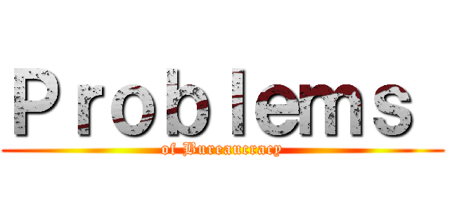 Ｐｒｏｂｌｅｍｓ  (of Bureaucracy)