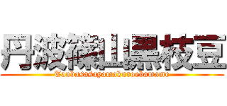 丹波篠山黒枝豆 (Tanbasasayamakuroebamame)