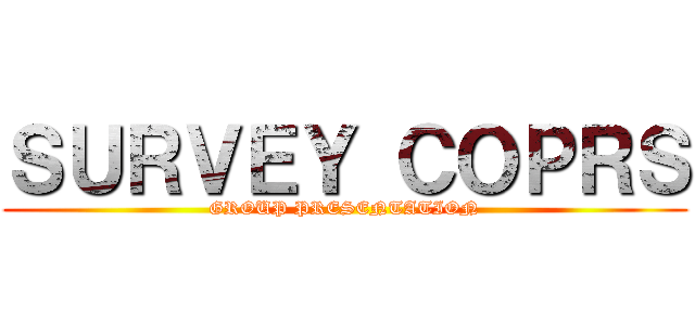 ＳＵＲＶＥＹ ＣＯＰＲＳ (GROUP PRESENTATION)