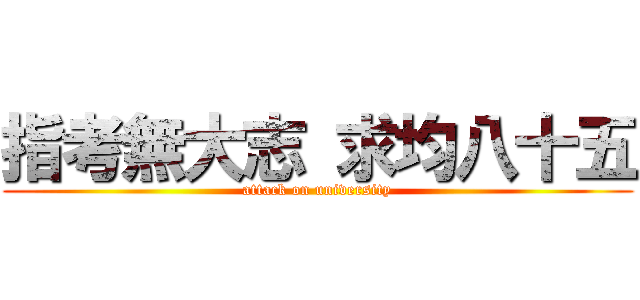 指考無大志 求均八十五 (attack on university)