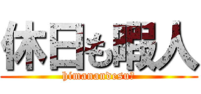 休日も暇人 (himanandesu～)