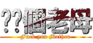 屌你個老母 (Fuck you Mother)