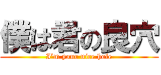 僕は君の良穴 (I’m your nice hole)