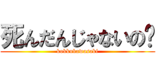 死んだんじゃないの〜 (kokkukawasaki)