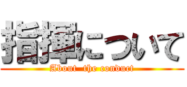指揮について (About  the conduct)