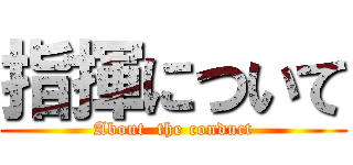 指揮について (About  the conduct)