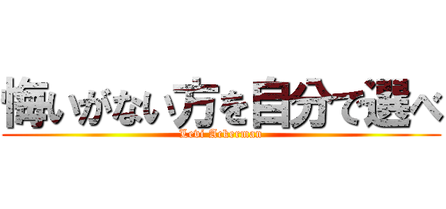 悔いがない方を自分で選べ (Levi Ackerman)