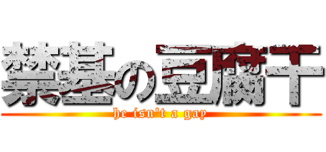 禁基の豆腐干 (he isn\'t a gay)