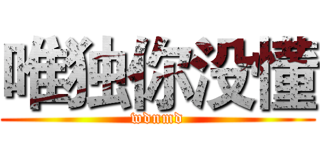 唯独你没懂 (wdnmd)