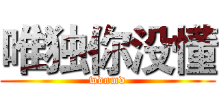 唯独你没懂 (wdnmd)