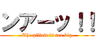 ンアーッ！！ (The pillow is too big)