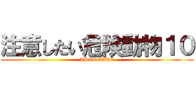 注意したい危険動物１０ (ASCREATE)