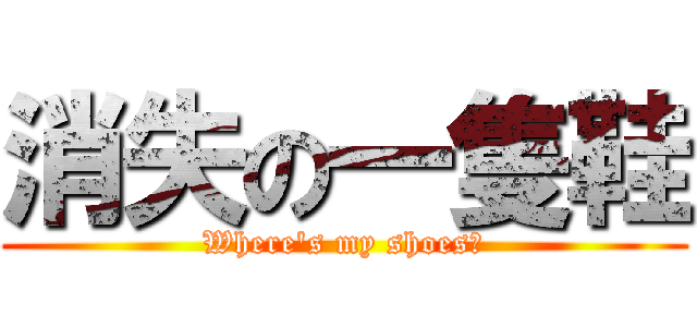 消失の一隻鞋 (Where's my shoes?)