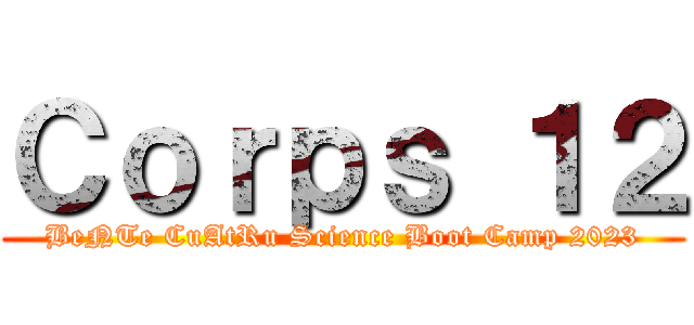 Ｃｏｒｐｓ １２ (BeNTe CuAtRu Science Boot Camp 2023)