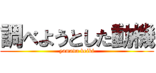 調べようとした動機 (yamada keiki)