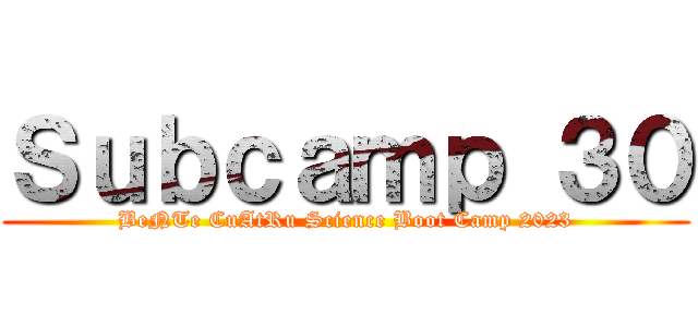 Ｓｕｂｃａｍｐ ３０ (BeNTe CuAtRu Science Boot Camp 2023)