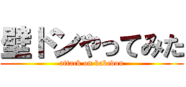 壁ドンやってみた (attack on kabedon)