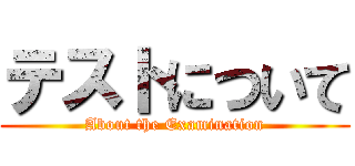 テストについて (About the Examination)