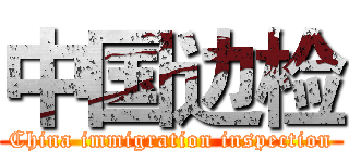 中国边检 (China immigration inspection)