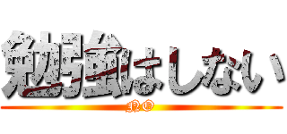 勉強はしない (NO)