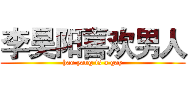 李昊阳喜欢男人 (hao yang is a gay)