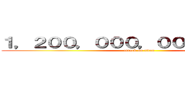 １，２００，０００，０００，０００円 (attack on titan)